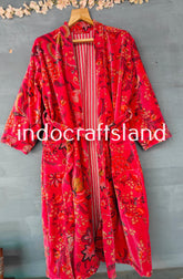 Pink Long Velvet Jacket – Boho Kimono Robe for Bridesmaid & Resort Wear